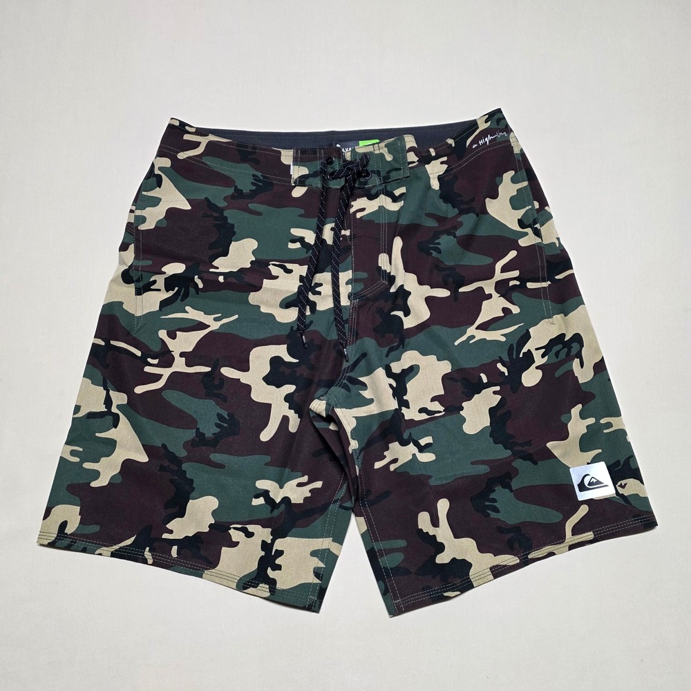 Quiksilver Highline Mens 32 Board Shorts 4-Way Stretch Camouflage Trunks